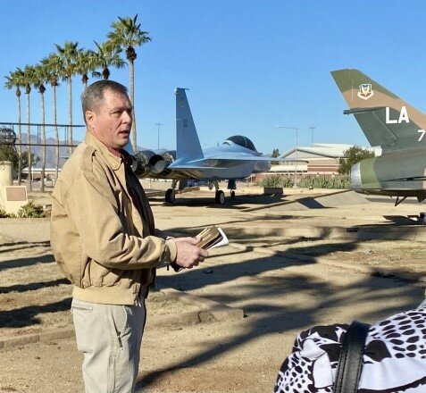 Dr. John Hale, a military historian and archeologist, gives the Washington State Club of Sun City West a tour.