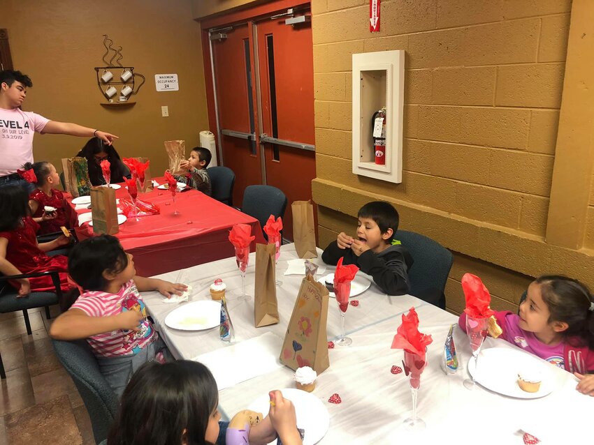 Children at the Kids Club Surprise celebrate Valentine&rsquo;s Day in February. The club will be able to serve 50% more students through a new donation. (Dysart Community Center Facebook)