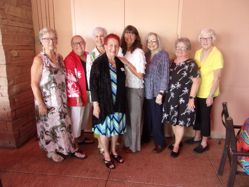 Officers elected include President Rosemary Dougherty, President Elect Kate King, Recording Secretary Nancy Flann Treasurer Sharon Phelps, Corresponding Secretary Karen Bunting and VP Programs Jeanie Pennington. Gail Reddington and Kathleen Gillespie with membership, were not included in the photograph.