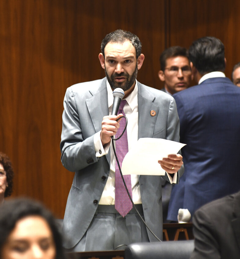 Rep. Alexander Kolodin makes an unsuccessful bid Wednesday to sideline a vote to repeal the state's 1864 abortion law with a proposal to add additional provisions. (Capitol Media Services photo by Howard Fischer)