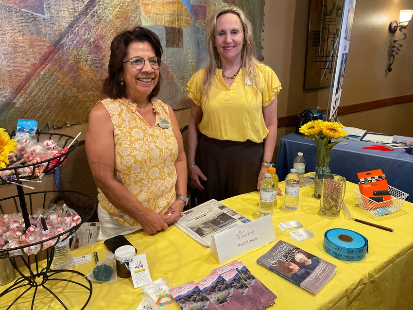 Rocio Busby, Mosaic Gardens Memory Care at Surprise executive director and Kim Selzler, Mosaic Gardens Memory Care at Surprise sales and marketing director educated residents during the Sun City West Senior Expo.