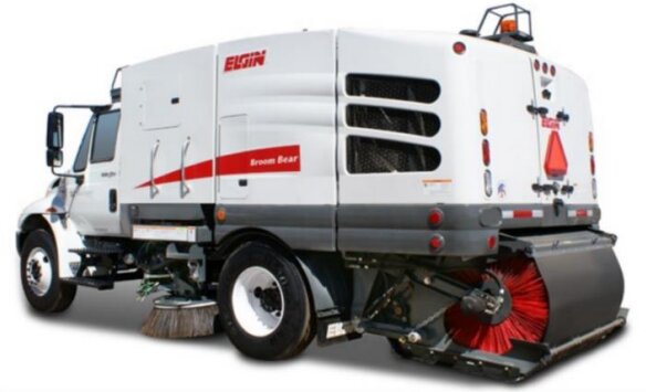 The street sweeper is depicted in a capital improvement project presentation.