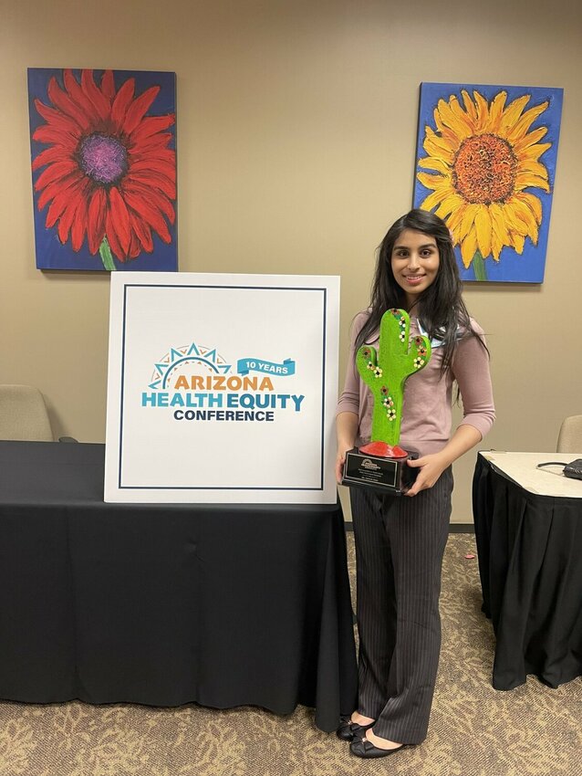 Fatimah Amer received the Stella Kiarie Innovation Award at the 2023 Arizona Health Equity Conference. (File photo)