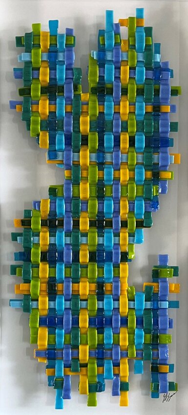 One of the many glass-weaving pieces by artist Jeff Lyon on display at Fusion Fine Art in Fountain Hills through June 1.
