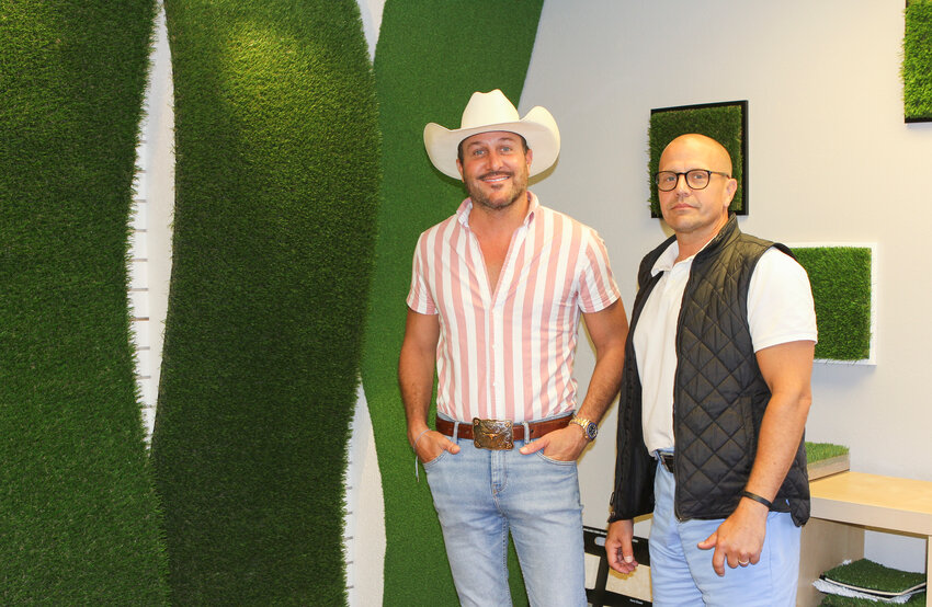 Turfli is a full-service artificial turf and yardscape installation company in Scottsdale run by lifelong friends Karl Baum (right) and Curtis Mario Frank (left).
