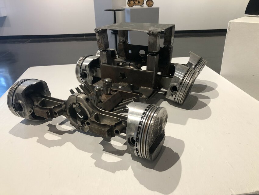 &ldquo;Piston Roadster&rdquo; metal sculpture by Dave Anderson