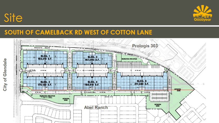 Concept of a new five-building business park right next to the new Abel Ranch home development.