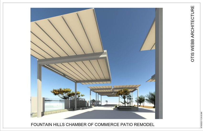 One of the design renderings for the remodeled Fountain Hills Chamber of Commerce patio.