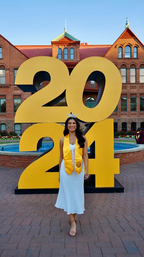 Miss Arizona Tiffany Ticlo, who was previously Miss Scottsdale, graduated from ASU’s Ira A. Fulton School of Engineering with a degree in computer science and is starting a career as a solutions analyst with Deloitte. She will also be handing her crown over to the new Miss Arizona in June.