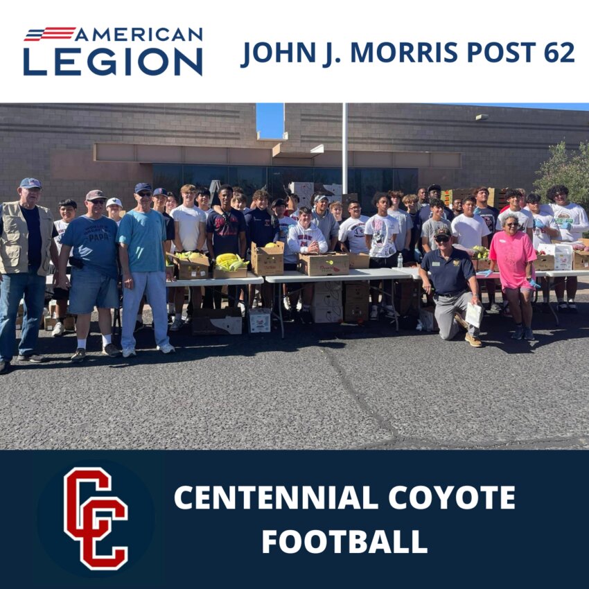 American Legion Post 62 and Centennial football student-athletes came together May 11 to provide food to those in need.