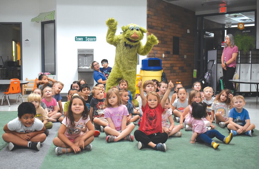 A life-size version of the Fountain Hills-based YouTube star Avocado visited the Little Falcons Preschool on Tuesday, May 14. (Independent Newsmedia/George Zeliff)