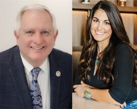 Scott Anderson, left, and Natalie DiBernardo are running for mayor of Gilbert.