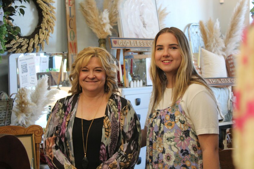 Mollie Leone, left, and her husband opened Momo’s Mercantile boutique last fall, where daughter Ali Leone, right, is one of about two dozen vendors.