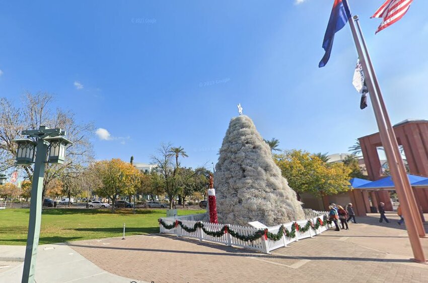The tumbleweed holiday &ldquo;tree&rdquo; sits decorated on a late 2023 day in A.J. Chandler Park. The Chandler City Council recently went over some possible spending plans to upgrade major features of the park, which is used for many special events.