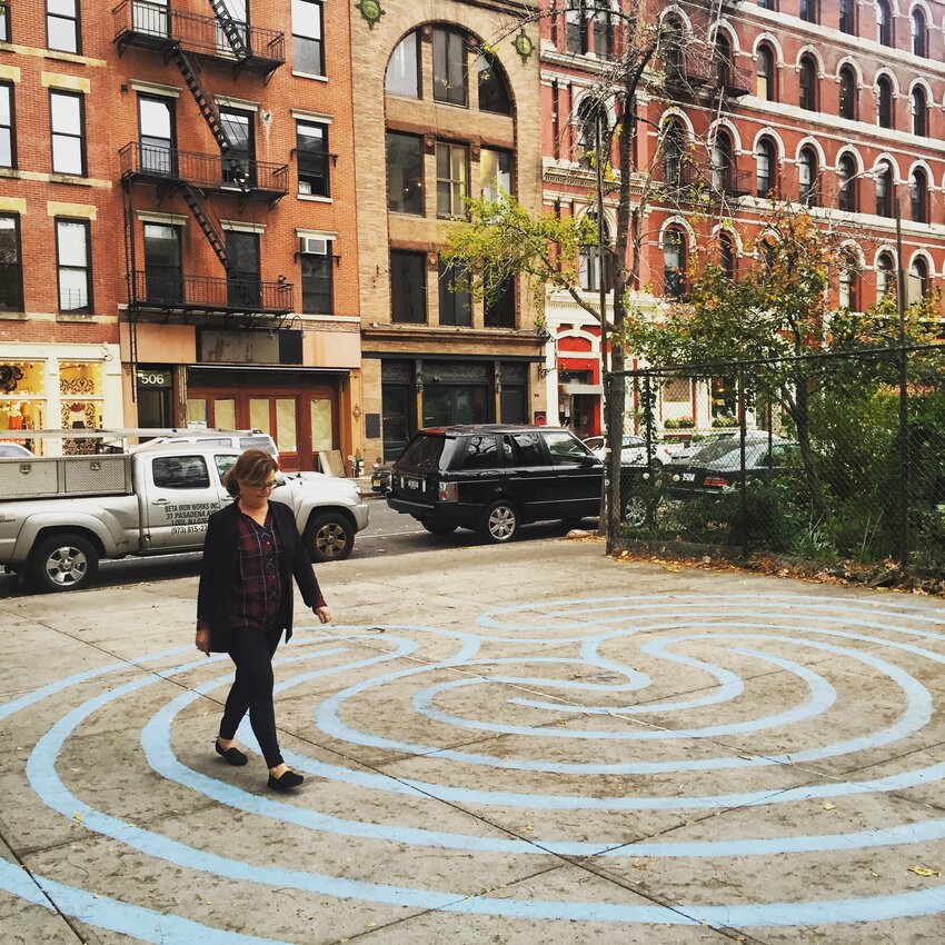 Beth Dyer is a resident of Fountain Hills who has walked labyrinths around the country as a form of meditation. Dyer is pictured walking The Seed Labyrinth at the  LaGuardia Corner Gardens in New York City.