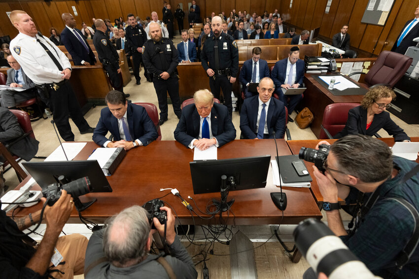 Former President Donald Trump appears at Manhattan criminal court during jury deliberations in his criminal hush money trial in New York, Thursday, May 30, 2024.  (Steven Hirsch/New York Post via AP, Pool)