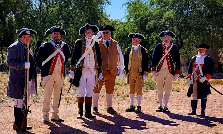 Pictured from left, Barry M. Goldwater Chapter Sons of the American Revolution members Mark Seifert, Stu Morse, Rick Spargo, George White, Rob Welch, Donald Dedrick and Stan Marks.