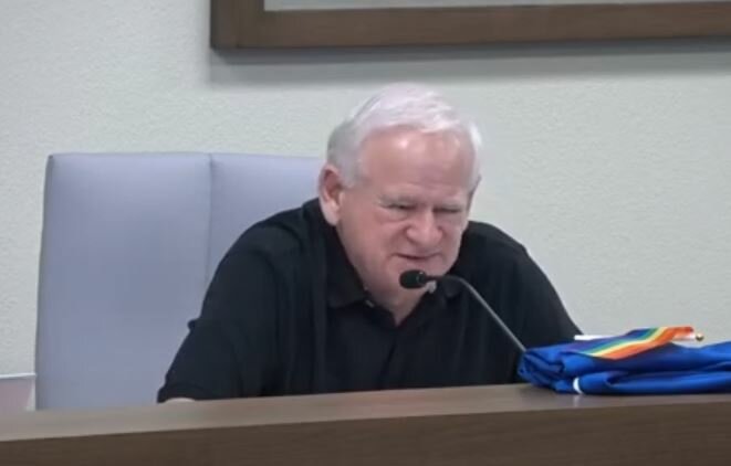 Chandler Unified School District Governing Board member Joel Wirth explains the importance of public school bond money during the board&rsquo;s June 12 meeting. Wirth was in the majority when the board voted 4-1 at the meeting to send a $487 million bond out to district voters this November.