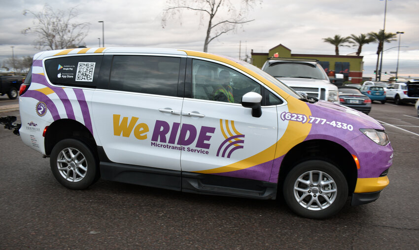 A WeRIDE driver is on his way to another call after dropping off a passenger at Walmart at Bell Road and Grand Avenue in Surprise.