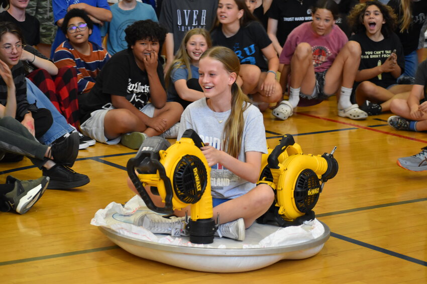 Last April, Fountain Hills Middle School students built hovercrafts in an assembly sponsored by the PTO. (Independent Newsmedia/George Zeliff)