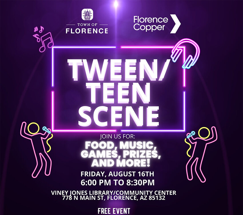 Tween Teen Scene Night is set for 6-8:30 p.m., Friday, August 16 at the Viney Jones Library &amp;Community Center, 778 N. Main St.