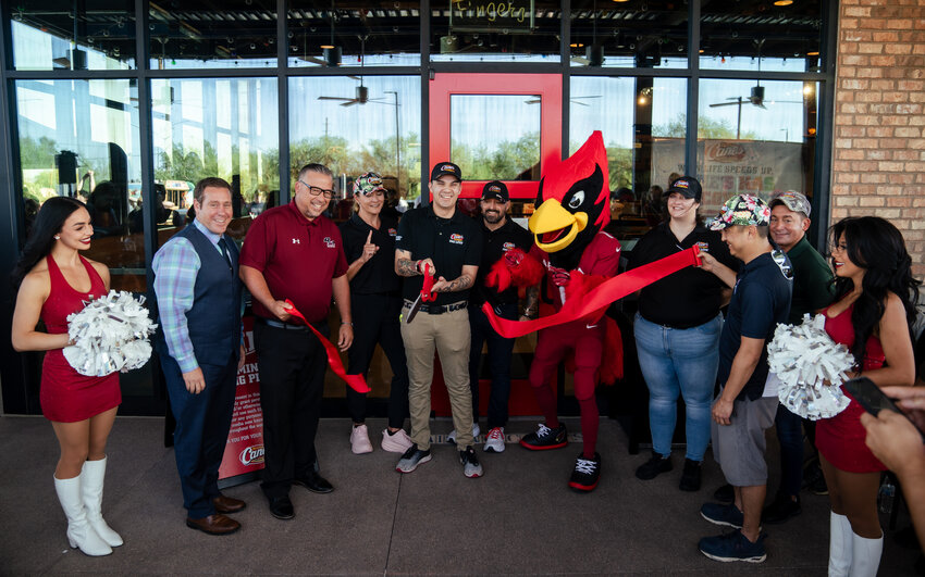 At the Raising Cane&rsquo;s grand opening at 2161 N. Power Road in Mesa on Aug. 20.