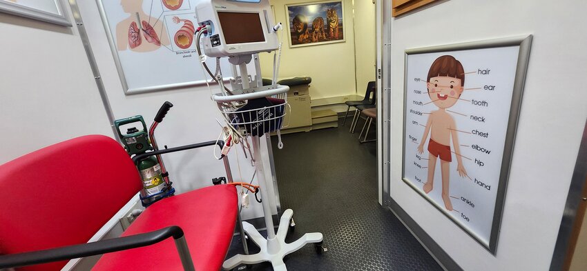 The inside of Banner Children&rsquo;s HealthMobile.