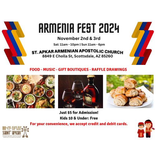 St. Apkar Armenian Apostolic Church is Arizona’s only Armenian church and recently celebrated the 14th anniversary of its consecration. Its parishioners are proud descendants of the first Christian nation, and celebrate their faith within the rich culture of its Armenian heritage.