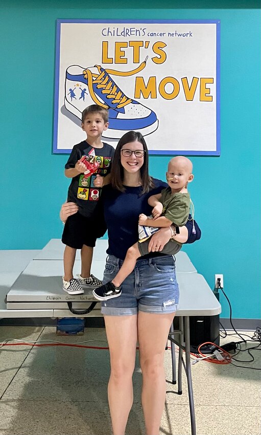 Kendyll McFarland with her sons, Knox (left) and Nash (right) at Children's Cancer Network in Chandler. Photo courtesy of Kendyll McFarland.