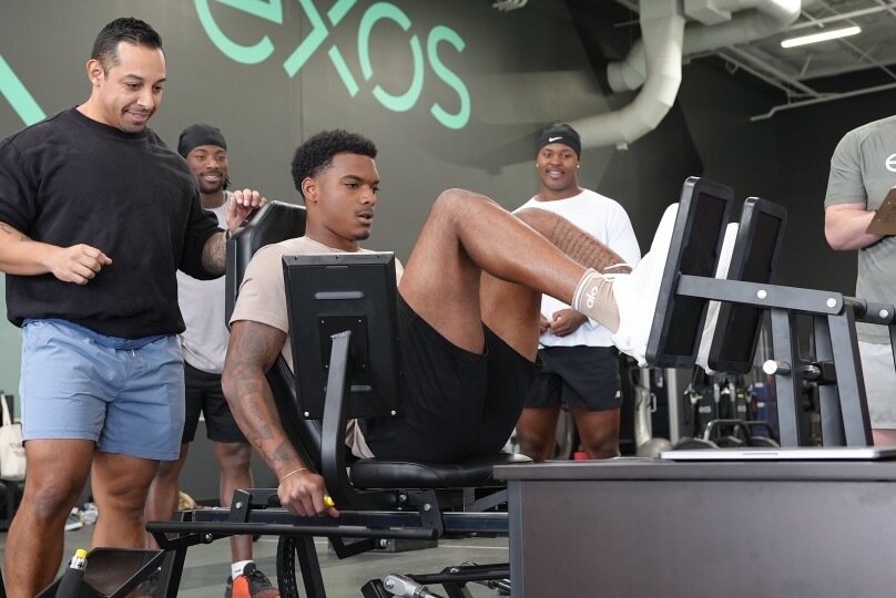 Michigan&rsquo;s Will Johnson focuses on lower-body strength at Exos&rsquo; Phoenix location in hopes of turning in an explosive performance at his NFL pro day. (Photo courtesy of Durell Thomas Jr.)