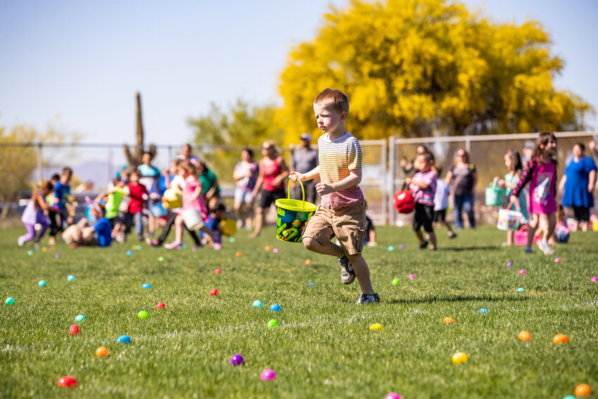 The egg hunt is open to all kids up to 17 and is free to the public. The hunt is divided into separate age groups: 2 and under, 3 and 4, 5 and 6, 7-9, 10-12 and 13-17.