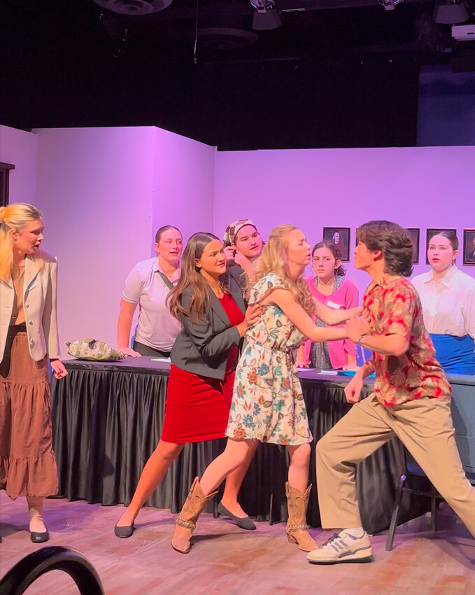 The cast of &ldquo;12 Angry Jurors&rdquo; performs a dramatic scene during its March run at the Actors PLAYground  Theater Company in Surprise