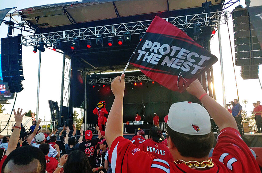A look at the Cardinals’ Draft Party in Glendale back in April of 2023. This year’s party takes place Thursday, April 24 on the Great Lawn outside of State Farm Stadium.