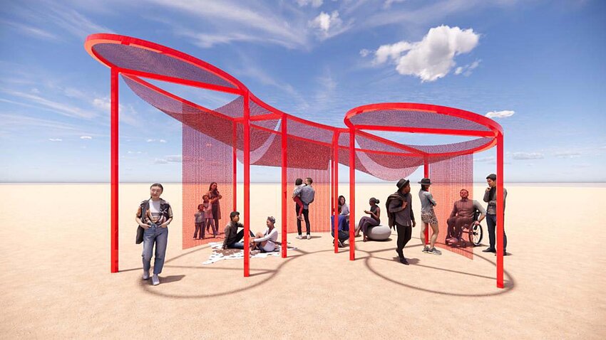 This artist rendering shows “Chinese Chorizo,” which will be unveiled May 31 at Eastlake Park.