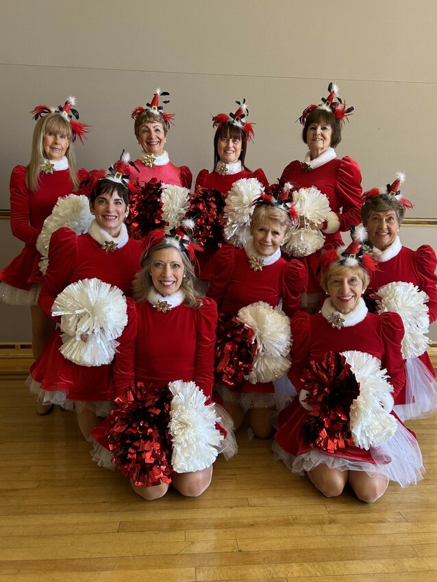 In back are Yvon Lamoureux, Marion Upper, Kathy Appleton and Linda Hicks; in the middle are Terri Hilgers, Jan Capperauld and Ruth Ann Milligan; and in front are Jennifer Hyder and Terri Carey.