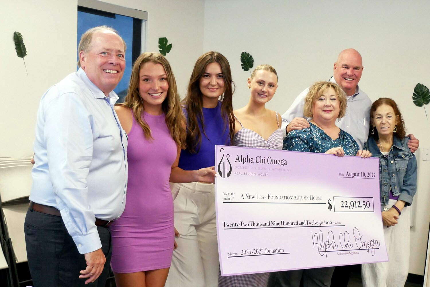 In 2022, ASU's Alpha Chi Omega sorority donated over $22,000 to A New Leaf to support its efforts with victims of domestic violence.