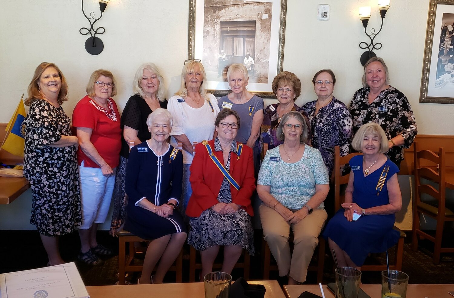 Among those attending the Colonial Dames 17th Century Arizona State Board of Management meeting were Sonora Chapter members Lillian Schauer and Sandy O’Donnell, standing on the far right.