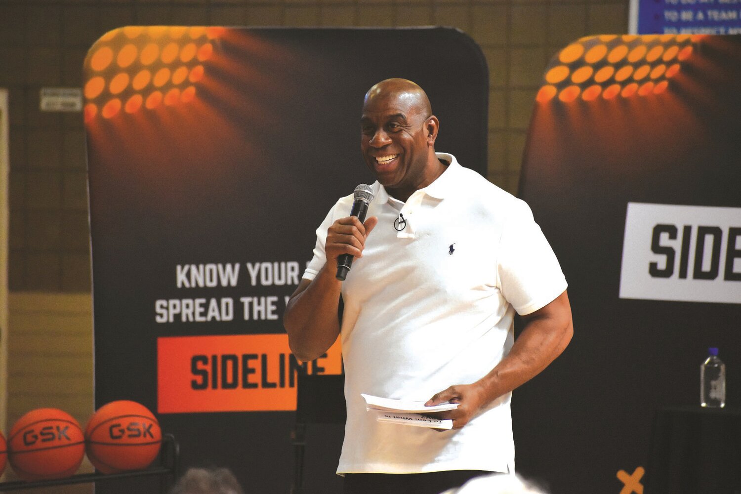 Magic Johnson speaks about RSV at the Scottsdale/Valley of the Sun Family YMCA. (Independent Newsmedia/George Zeliff)