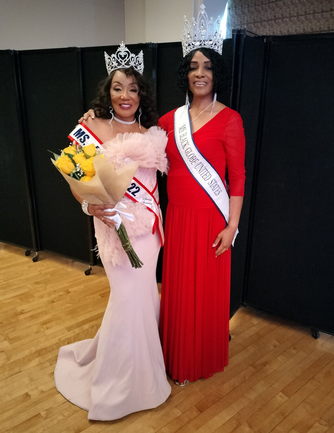 From left, the 2022 Ms. Senior Arizona Patricia Person poses with the reigning 2023 Ms. Black Globe United States Kim Anderson in June.