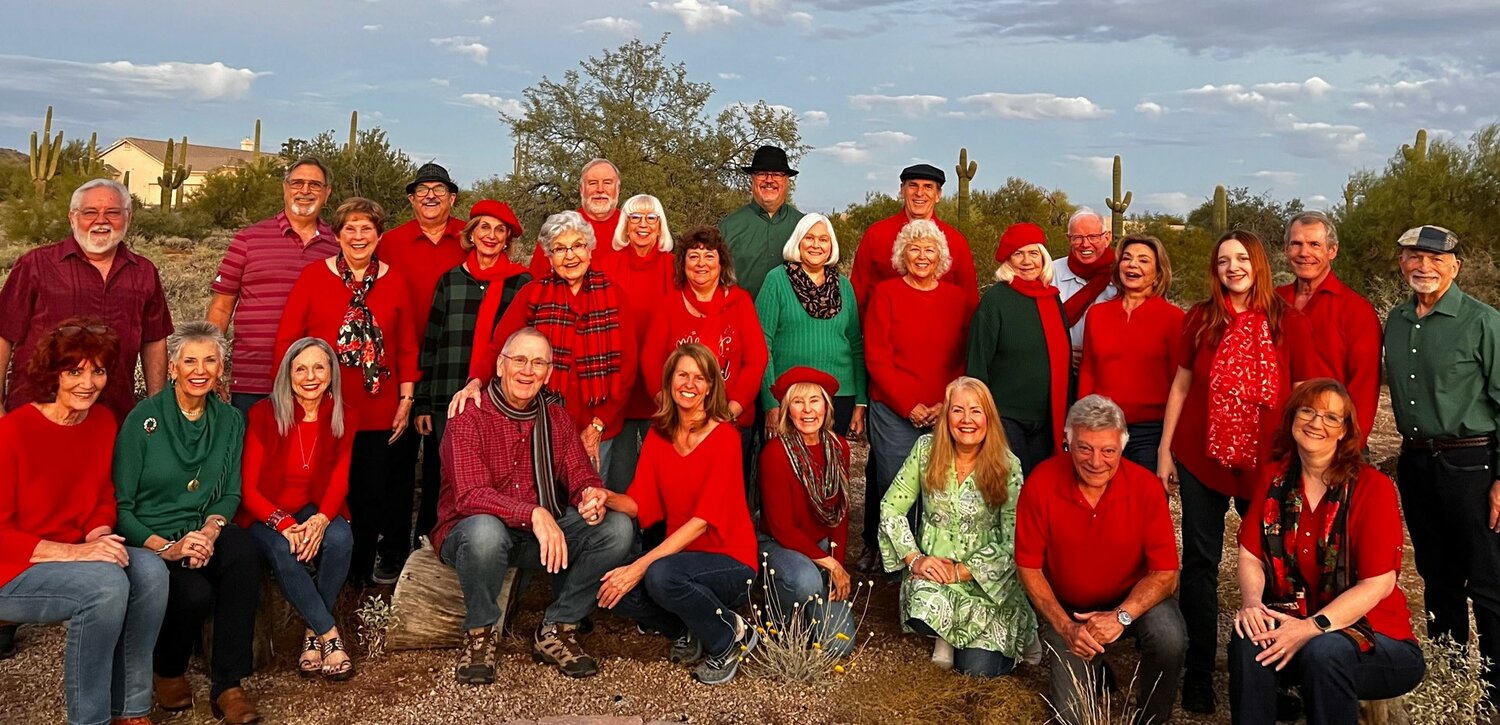 Upscale Singers’ holiday celebration features current favorites and holiday classics Dec. 2 and Dec. 10 at Cactus Shadows Fine Arts Center.