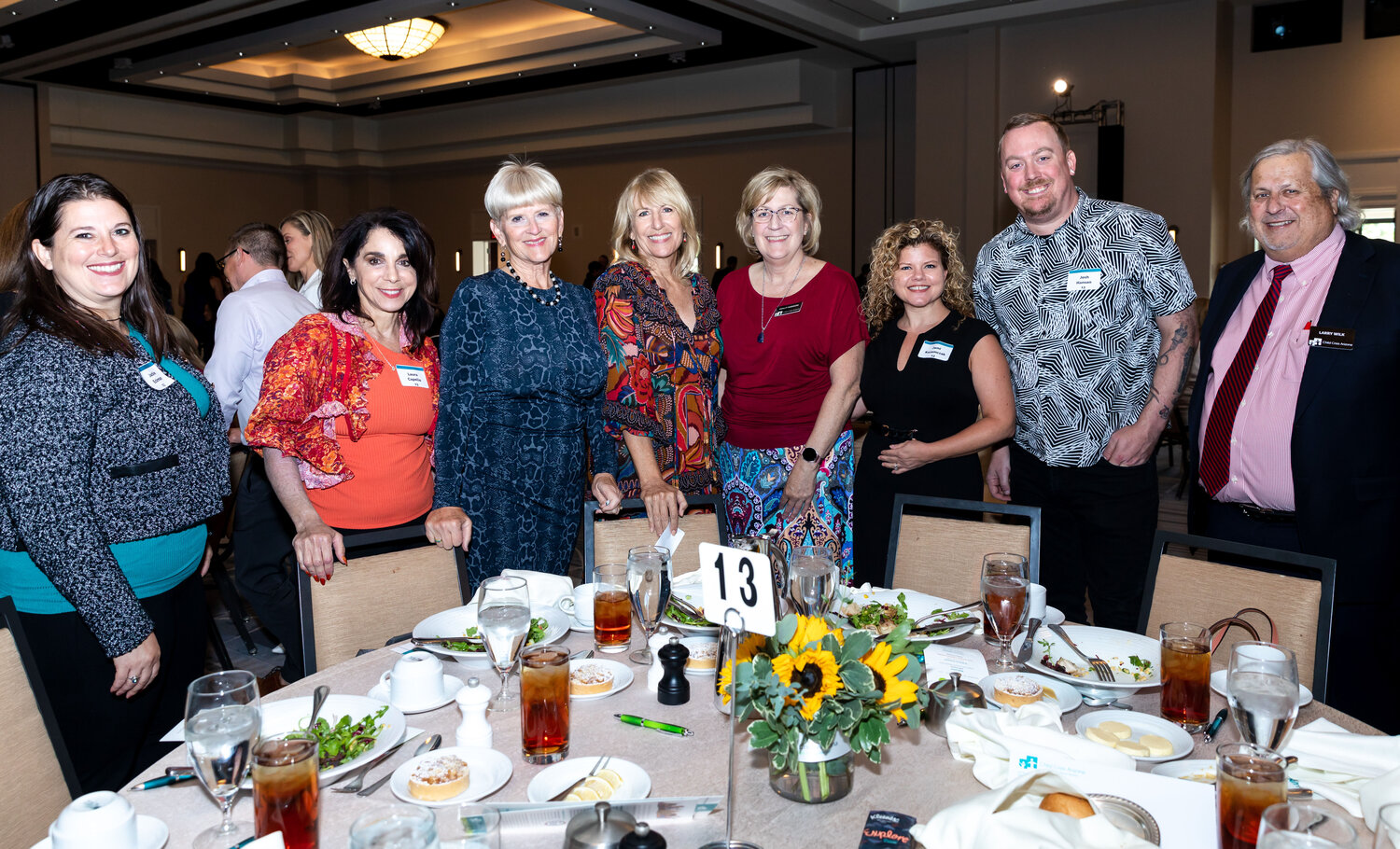The recent Child Crisis Arizona gala included nonprofit partners, from left, Jackie Eckman, CliftonLarsonAllen principal; Laura Capello, Big Brothers Big Sisters of Arizona president and CEO; Laura Bartlett, BOK Financial senior VP; Katie Pushor, executive coach, Inner Capital; Holly Hanson, Child Crisis Arizona executive assistant; Jami Kozemczak, Ballet Arizona executive director; Josh Hanson, Avenue5 Residential graphic designer; and Larry Wilk, Child Crisis Arizona board member.