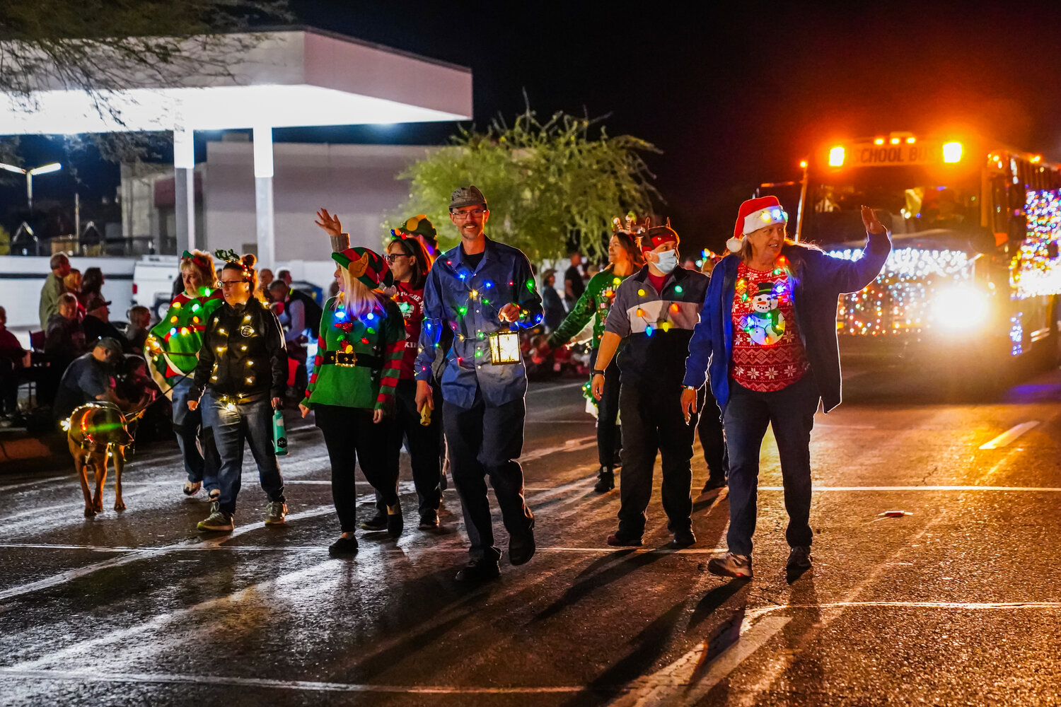 The light parade begins at Phelps/Apache Trail and heads west to Thunderbird, turns and comes back to Phelps Road.