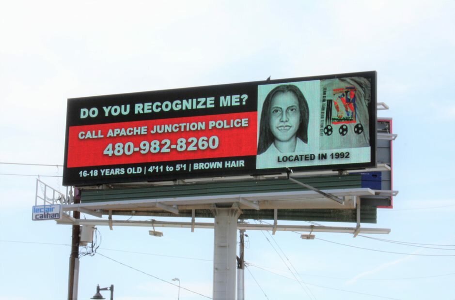 Apache Junction Jane Doe billboard from 2019.