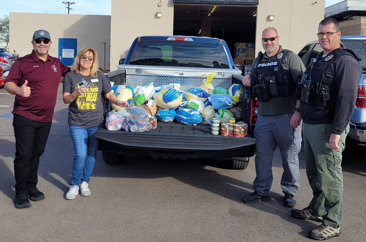 Last year’s Fraternal Order of Police, Glendale Lodge 12 frozen turkey drive (pictured) brought in almost 300 frozen turkeys to Hope For Hunger Food Bank in Glendale