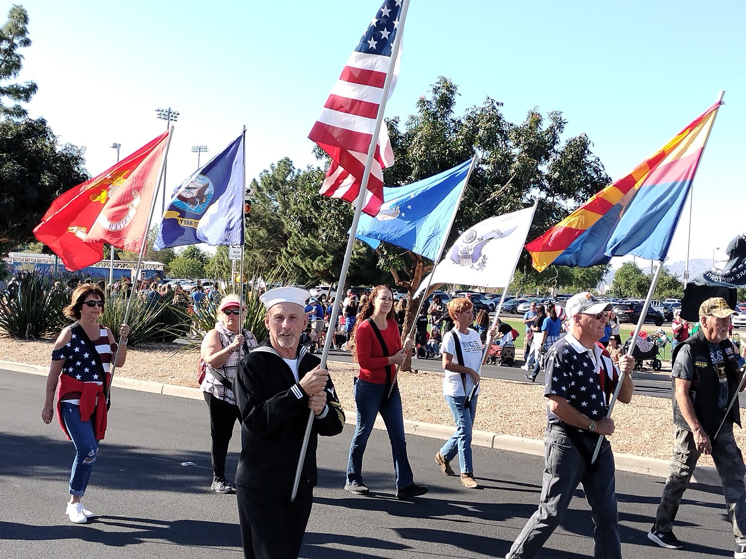 Flag bearers in the Surprise Veterans Day parade