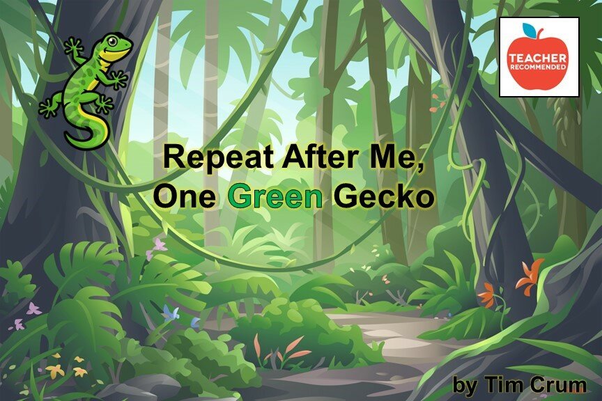 Surprise resident Tim Crum announces the publication of his first children’s book, “Repeat After Me, One Green Gecko.” 