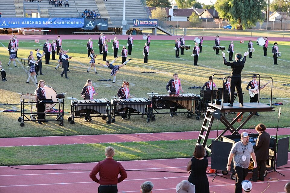 The band earned the state title after its performance on Nov. 18 at the ABODA State Marching Championships held at Glendale Community College.