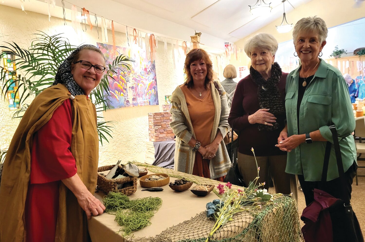 Guests visited with a shepherdess in the field, a fishmonger’s wife, a farmer’s wife, a baker’s widow and a potter. A merchant’s widow narrated the culture and politics of the time. (Photo courtesy of Shepherd of the Hills Lutheran Church)