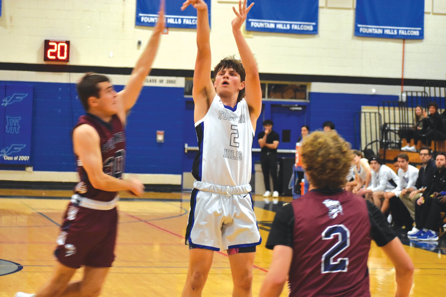 Junior Michael Fitzherbert averaged five points per game through the first four games but scored 15 points against Northland Prep Academy. (Independent Newsmedia/George Zeliff)