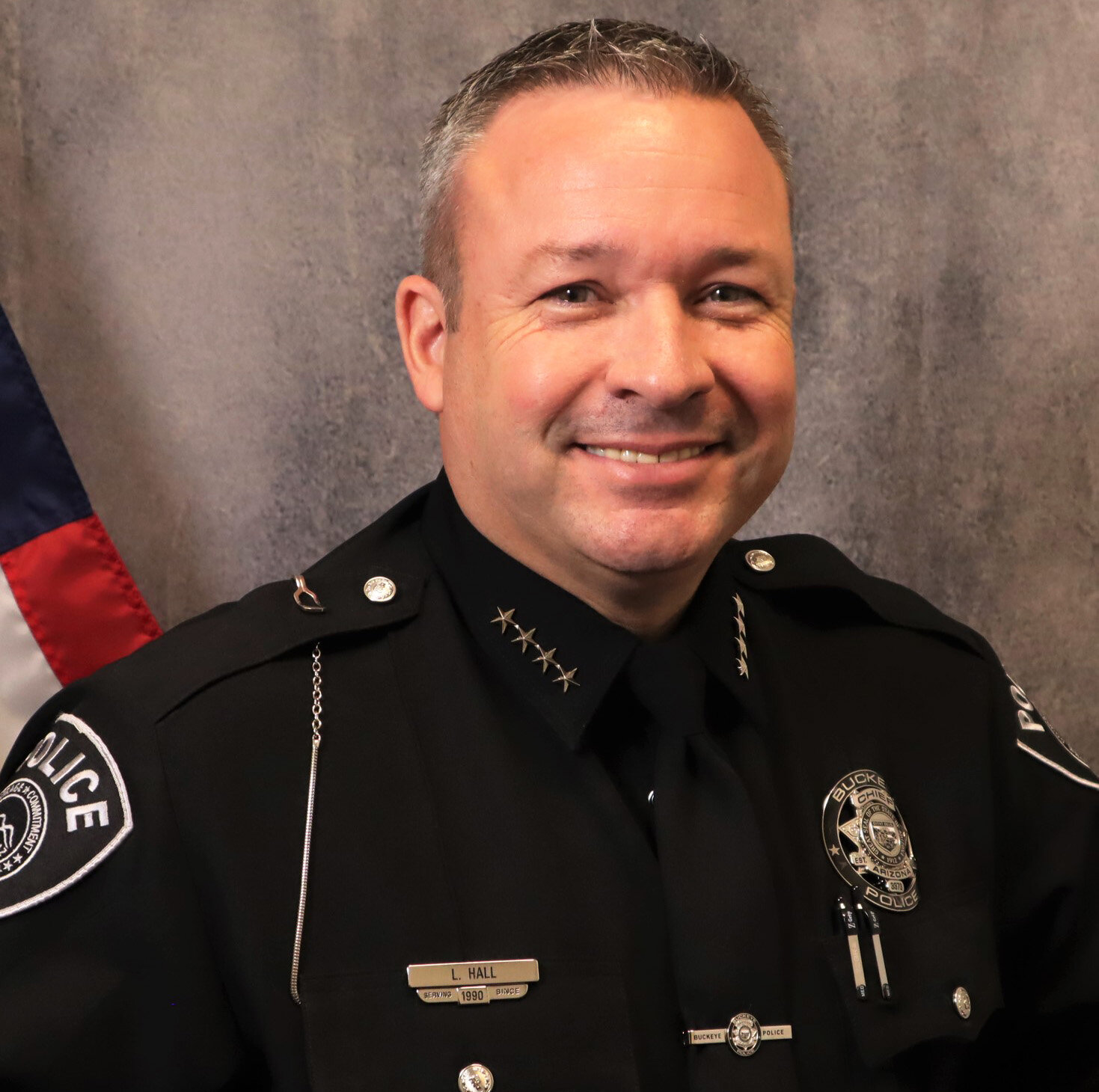 Chief Larry Hall concludes a law enforcement career of 33 years.